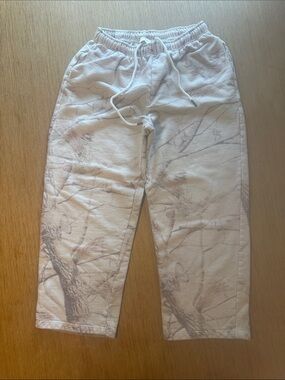 Dairy Boy Tie Dye Sweatpants Cream Brown Nature Print Size L